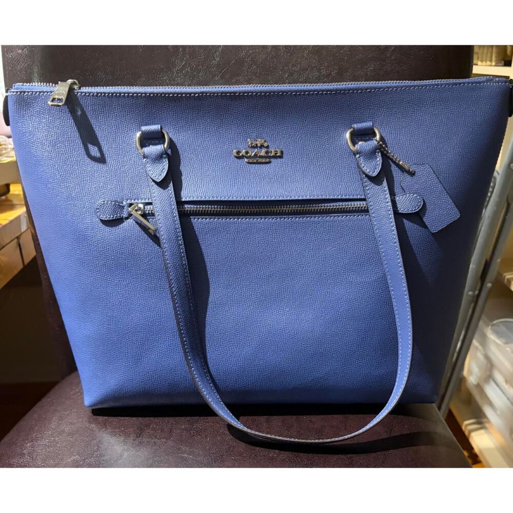Coach Crossgrain Leather Gallery Tote-New-Blue